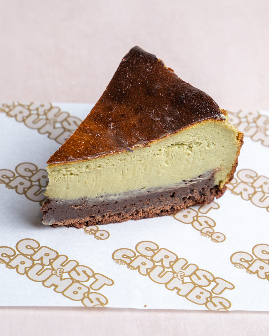 Full Basque Cheesecake With A Brownie Base - Pistachio image